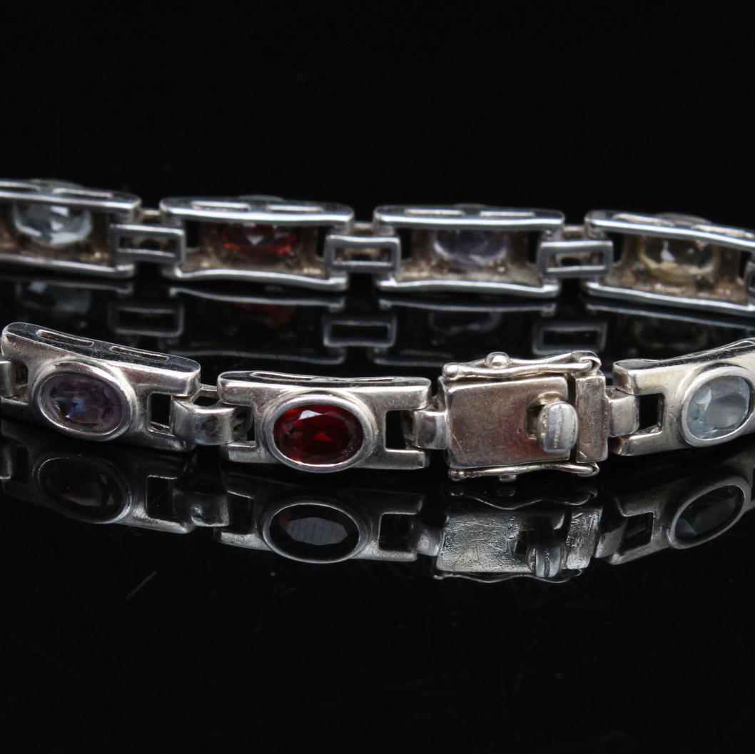 Sterling Silver Multi Stone Bracelet