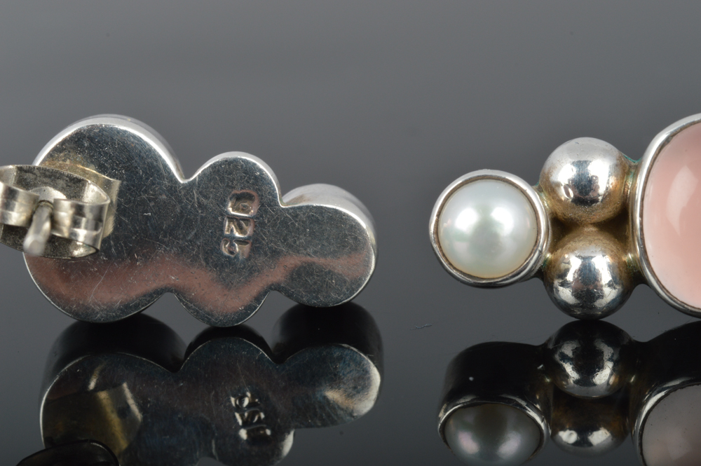 Sterling Silver and Cultured Pearl Ring and Earrings Set