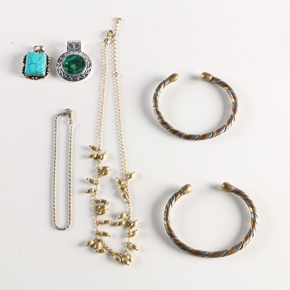 Collection of Sterling and Metallic Fashion Jewelry