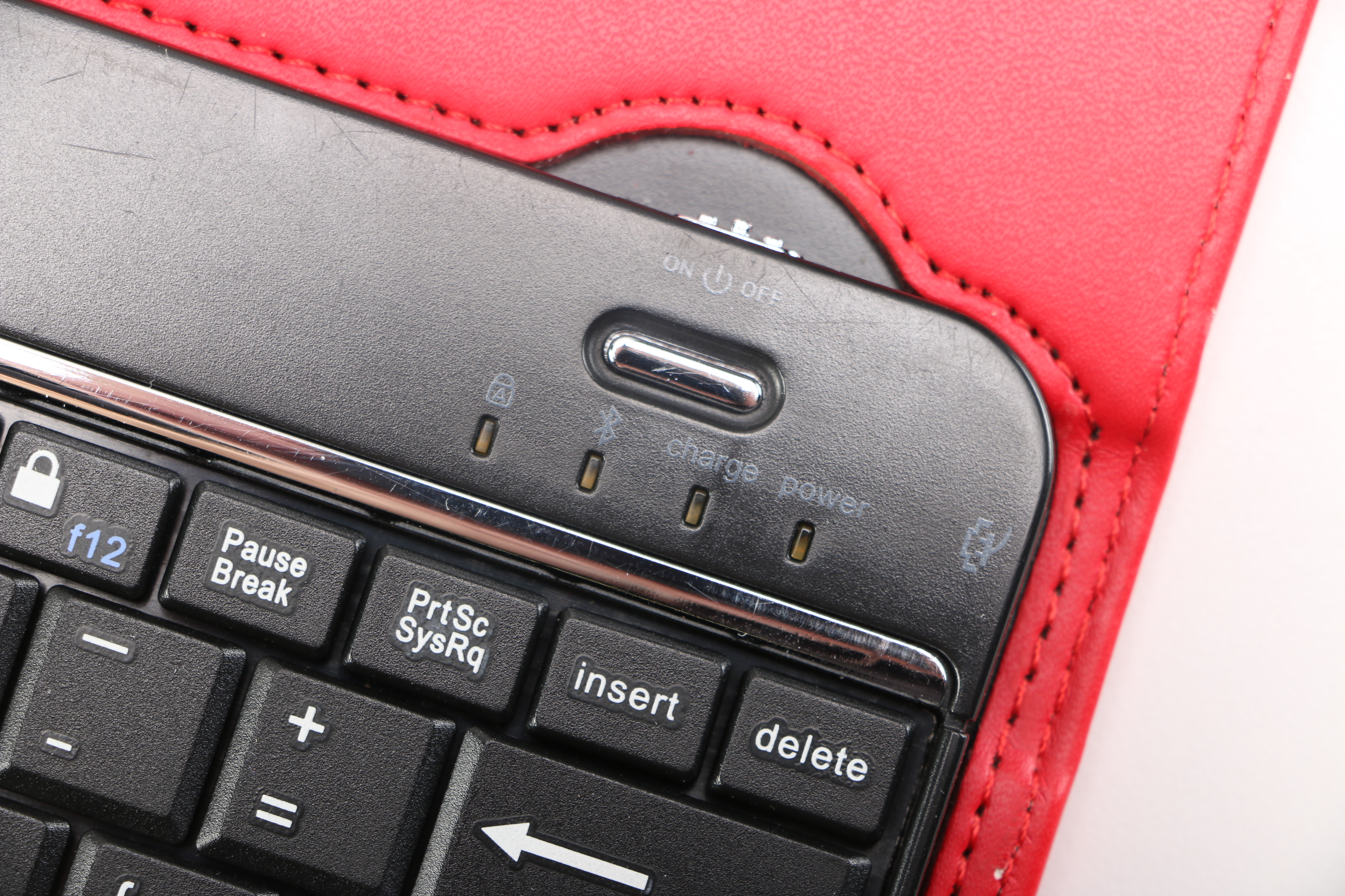 Red Bluetooth Brookstone Tablet Case With Keyboard