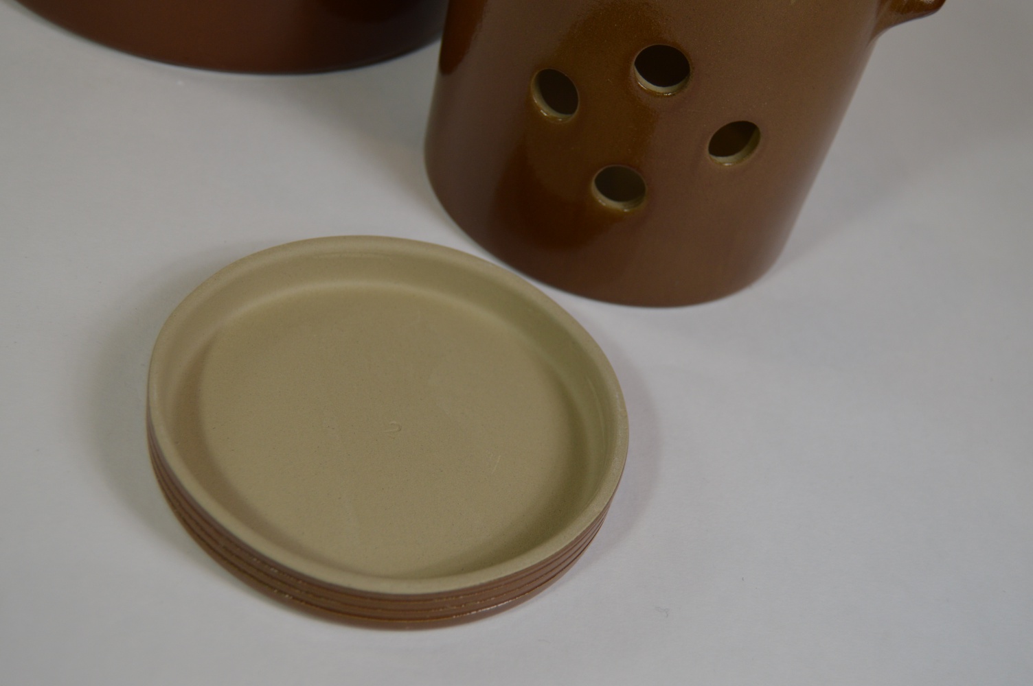 Two French Poterie Renault Berry Salt Glazed Storage Jars