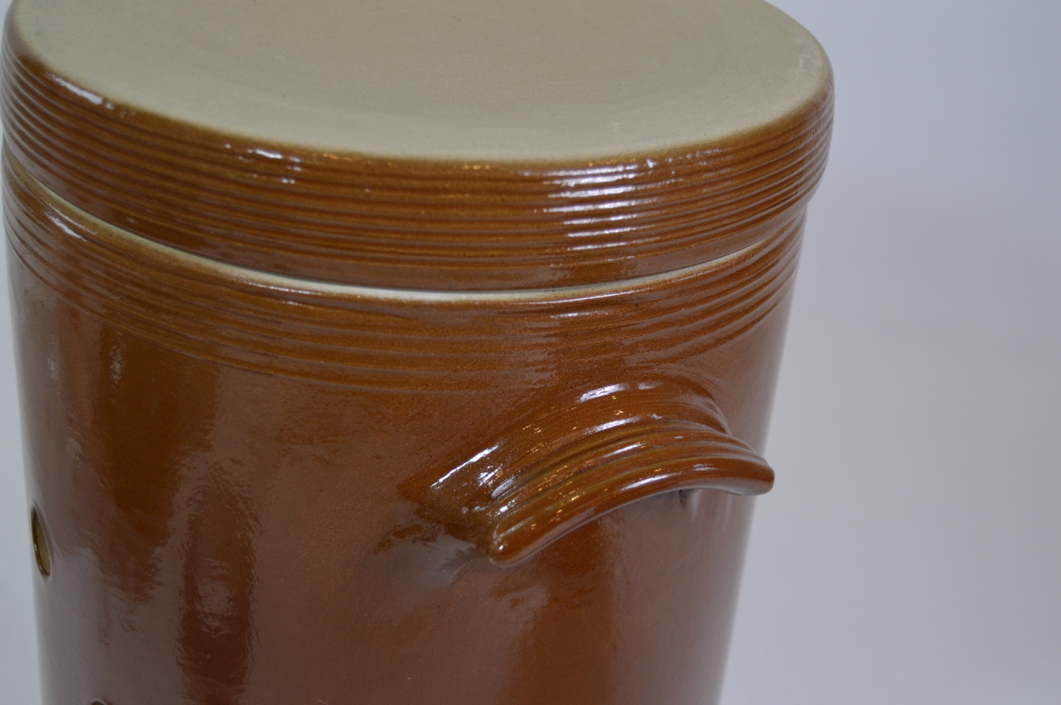 Two French Poterie Renault Berry Salt Glazed Storage Jars