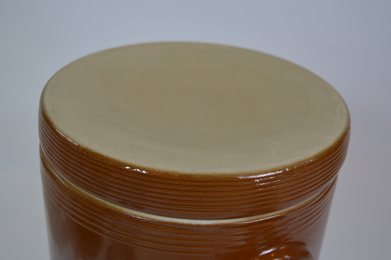 Two French Poterie Renault Berry Salt Glazed Storage Jars