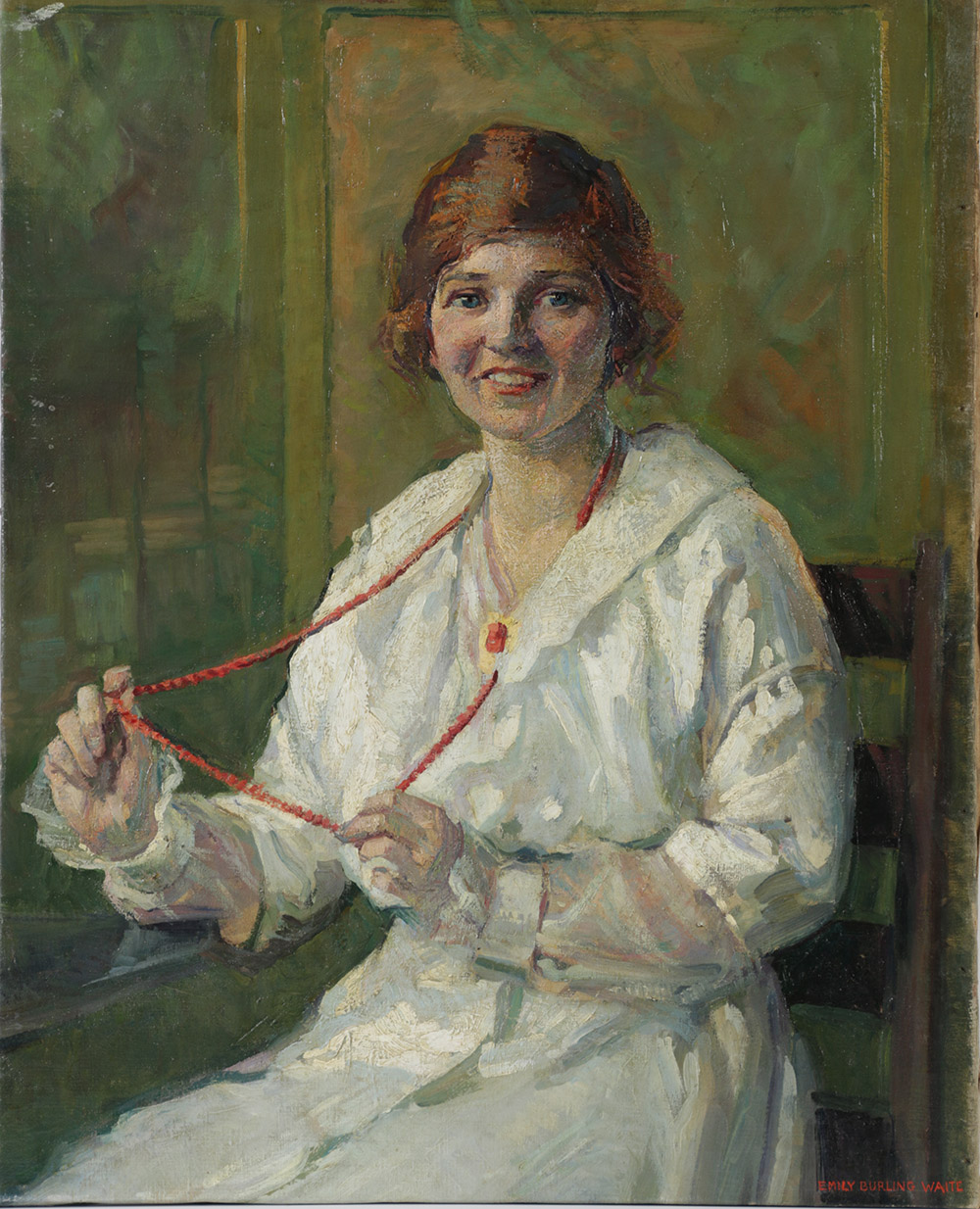 Emily B. Waite Original Oil on Canvas of Woman's Portrait