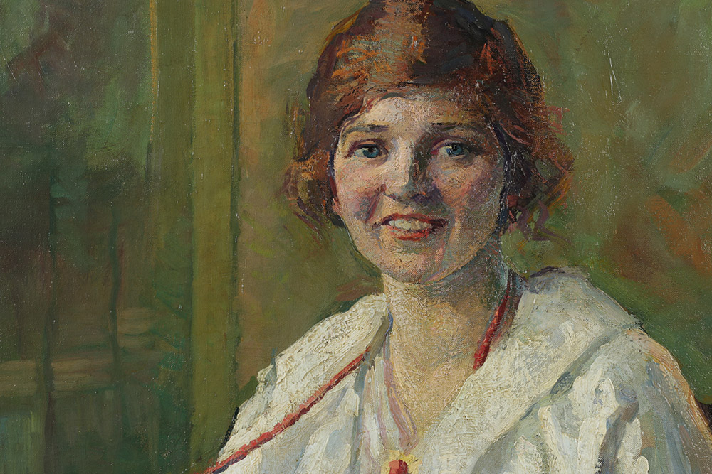 Emily B. Waite Original Oil on Canvas of Woman's Portrait