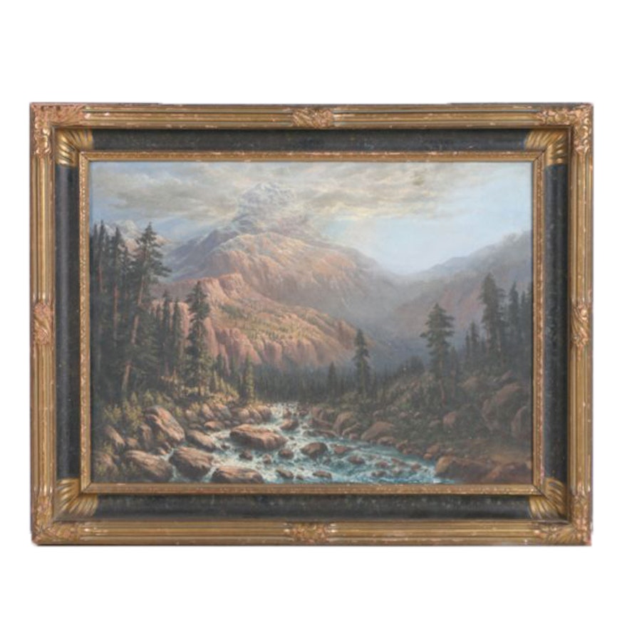 Oil on Canvas Mountainous Landscape by William Carson