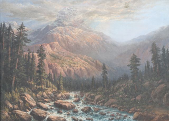 Oil on Canvas Mountainous Landscape by William Carson
