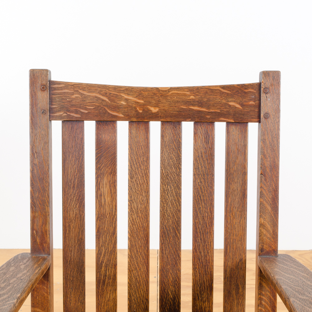 Circa 1912 to 1920 Arts and Crafts Rocking Chair by L. & J.G. Stickley