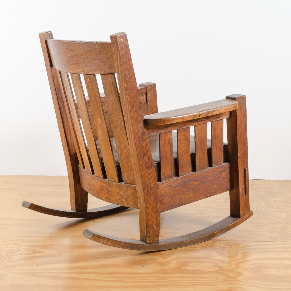 Vintage Arts and Crafts Oak Rocking Chair