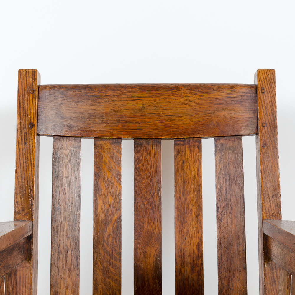 Vintage Arts and Crafts Oak Rocking Chair