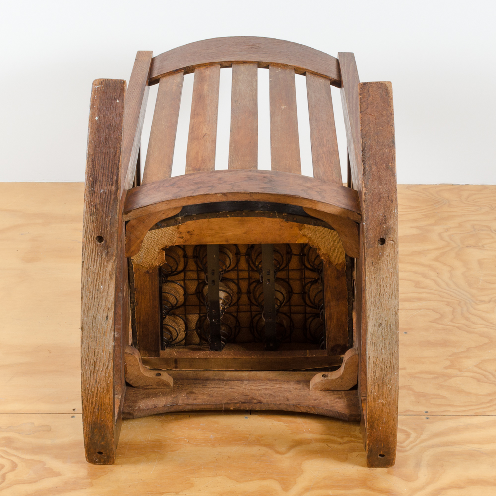 Vintage Arts and Crafts Oak Rocking Chair