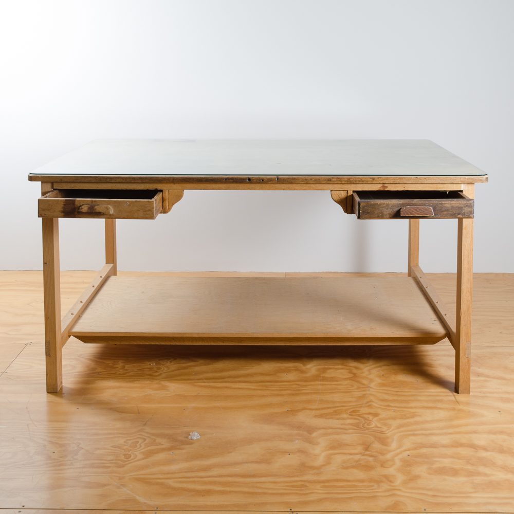 Vintage Mission Style Oak Work Table