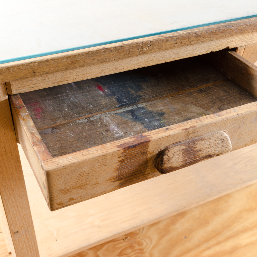 Vintage Mission Style Oak Work Table