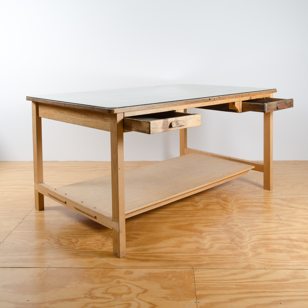 Vintage Mission Style Oak Work Table