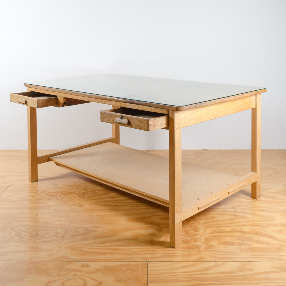 Vintage Mission Style Oak Work Table