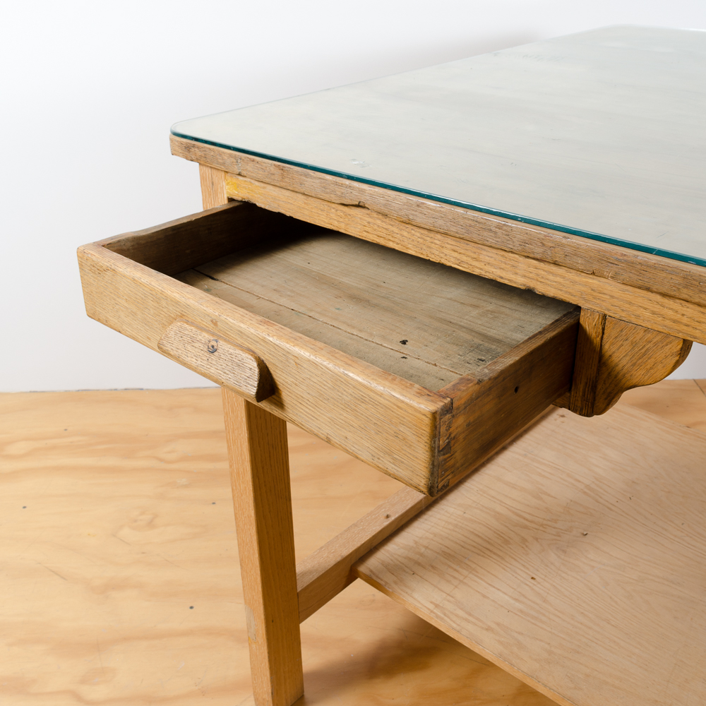 Vintage Mission Style Oak Work Table