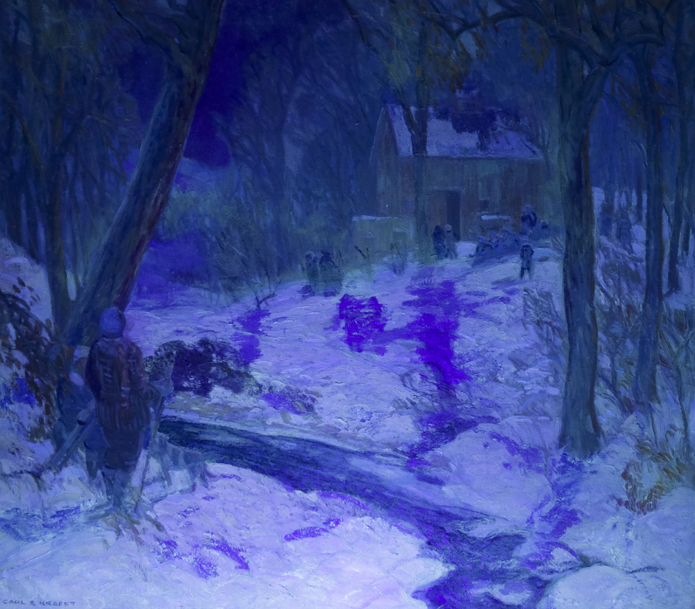 Outstanding "Hickory Hill" Oil on Canvas by Carl Rudolph Krafft