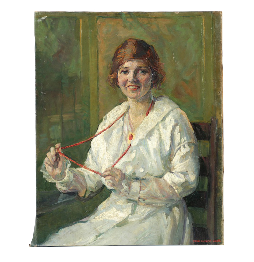 Emily B. Waite Original Oil on Canvas of Woman's Portrait