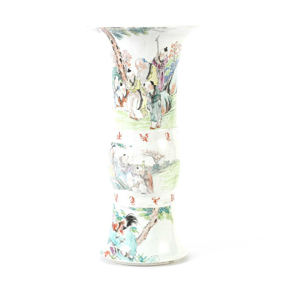 1919 Chinese Porcelain Gu Vase by Xu Shanqin