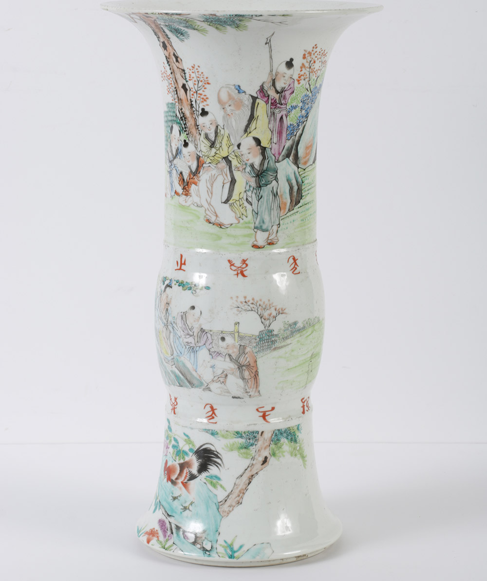 1919 Chinese Porcelain Gu Vase by Xu Shanqin