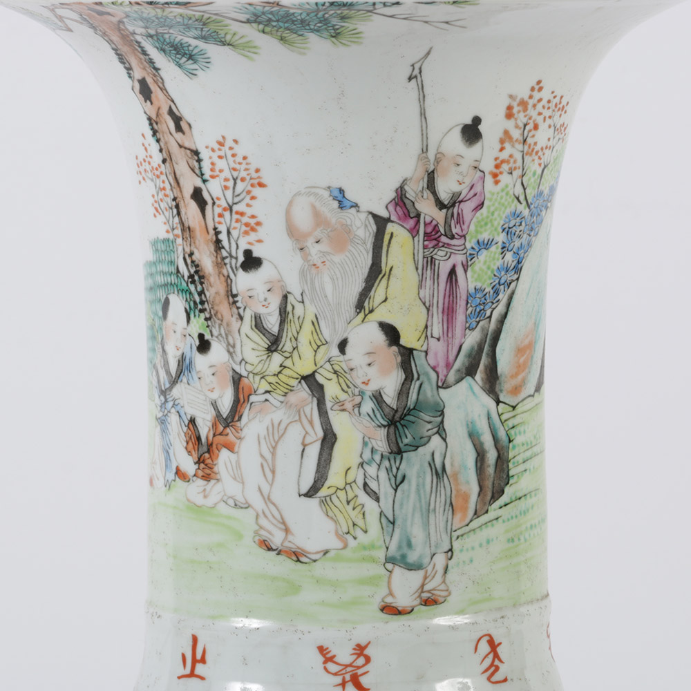 1919 Chinese Porcelain Gu Vase by Xu Shanqin