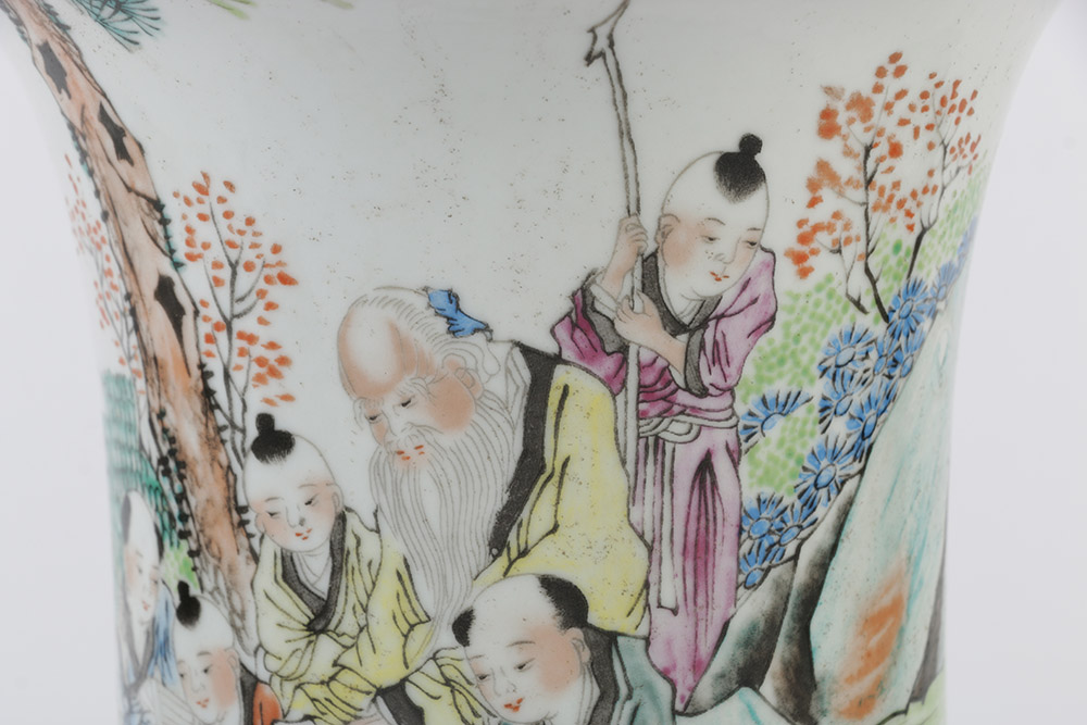 1919 Chinese Porcelain Gu Vase by Xu Shanqin