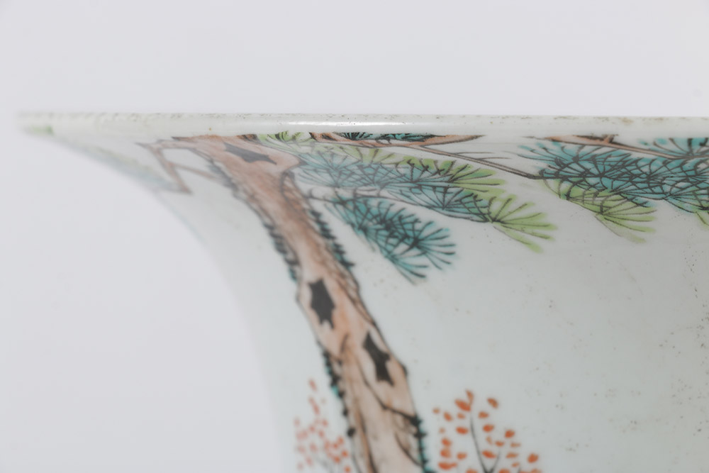 1919 Chinese Porcelain Gu Vase by Xu Shanqin