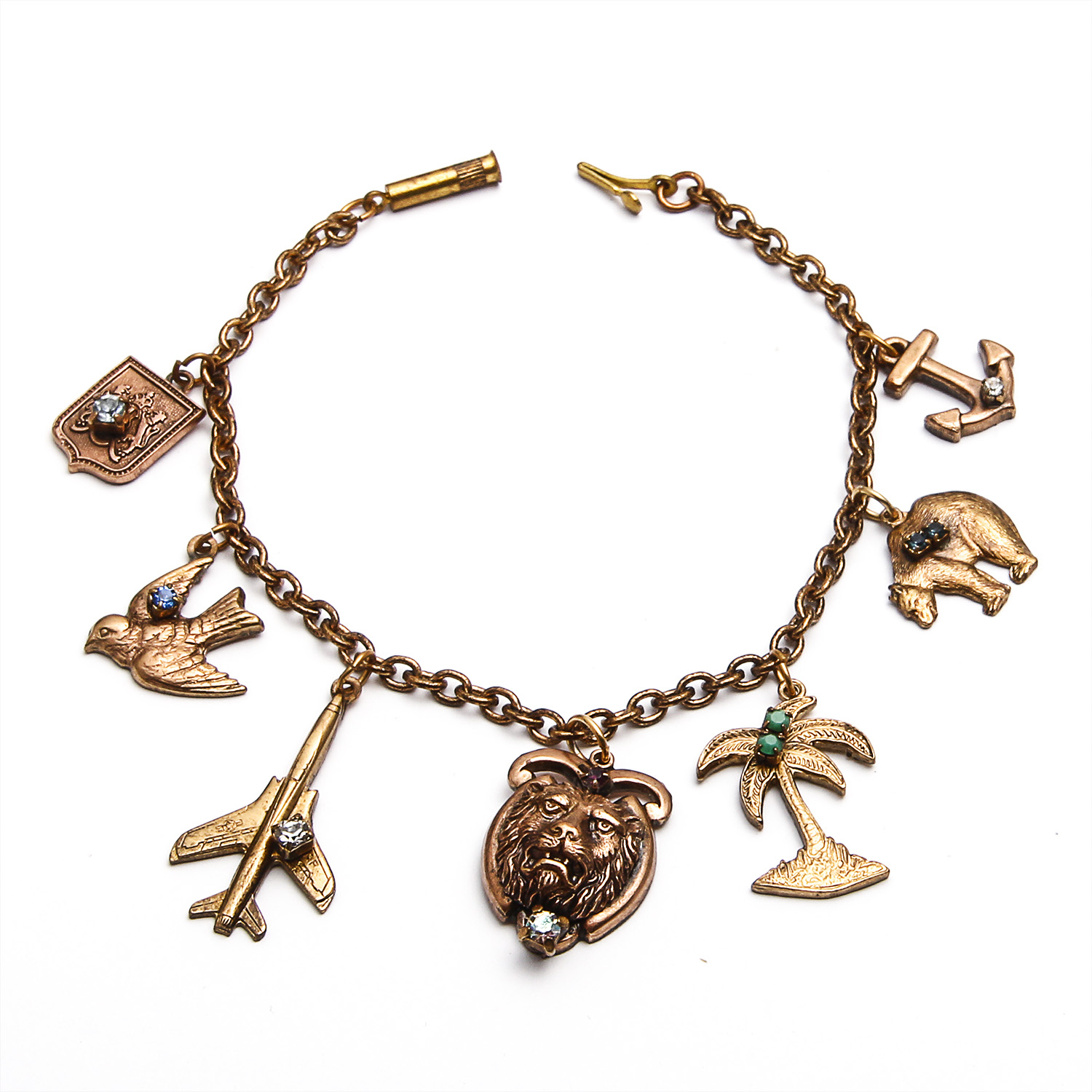 Bronze and Brass Charm Bracelet