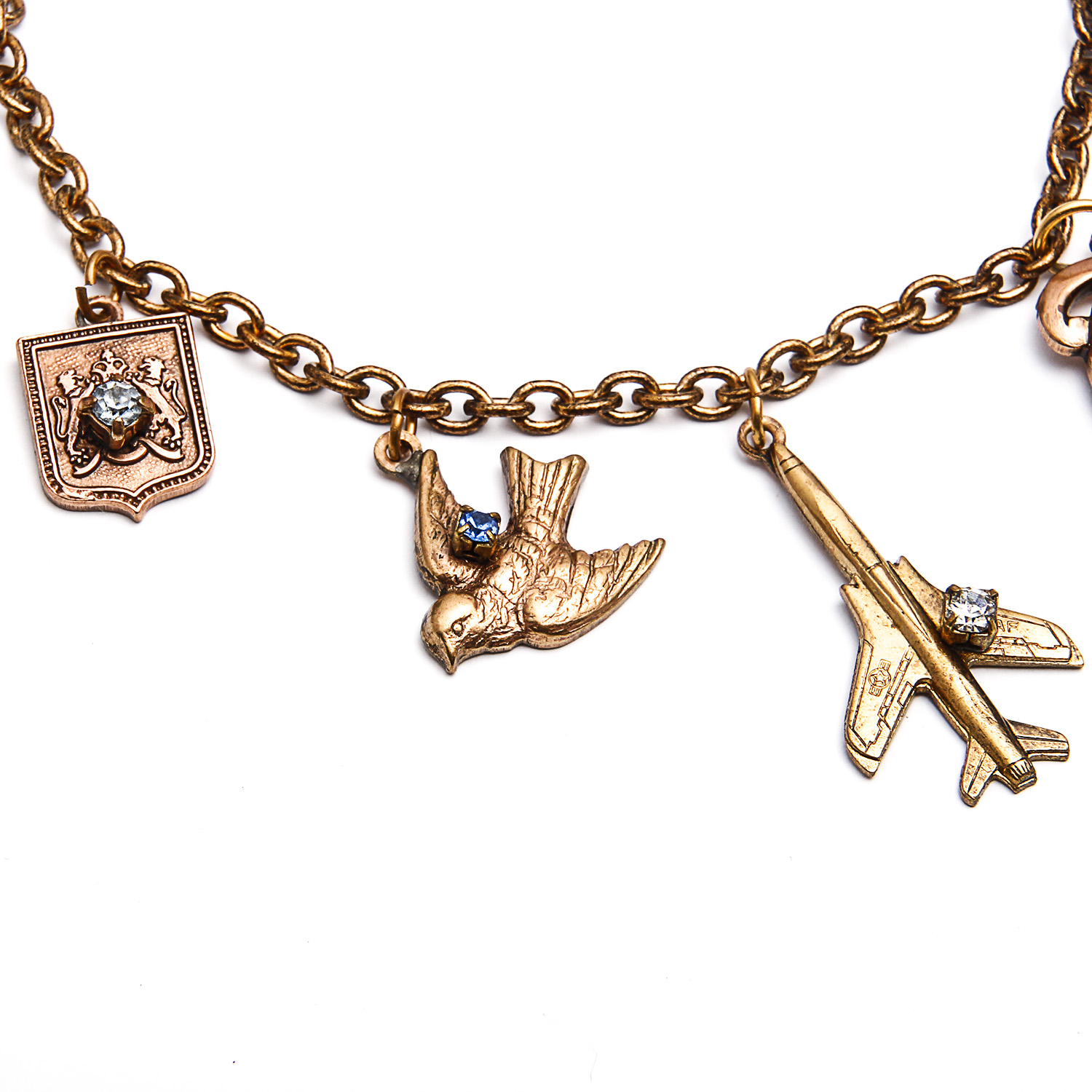 Bronze and Brass Charm Bracelet
