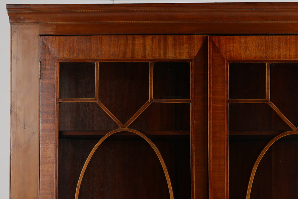 Cherry Inlaid Federal Corner Cupboard