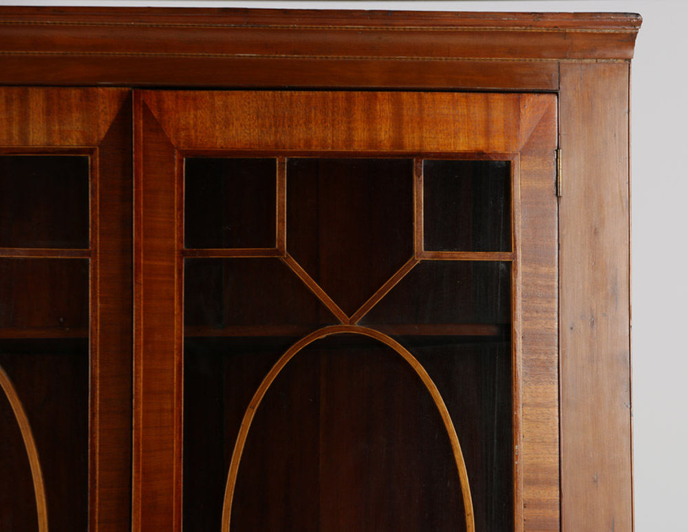 Cherry Inlaid Federal Corner Cupboard