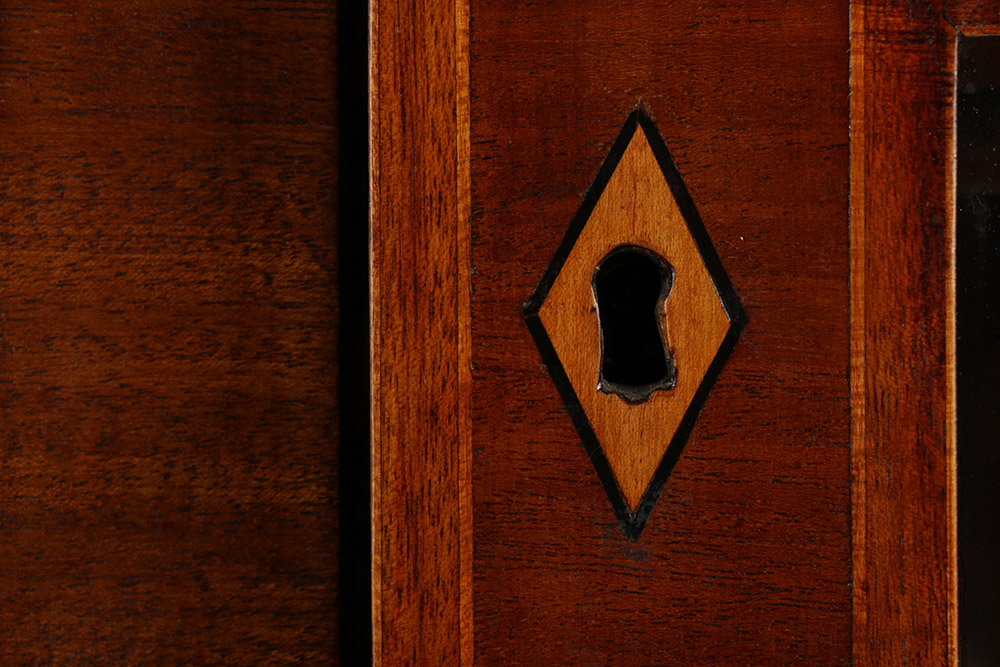 Cherry Inlaid Federal Corner Cupboard