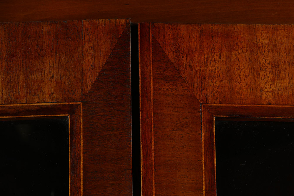 Cherry Inlaid Federal Corner Cupboard