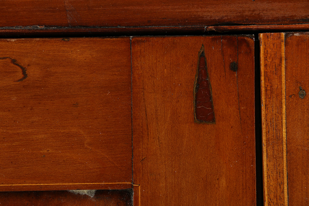 Cherry Inlaid Federal Corner Cupboard