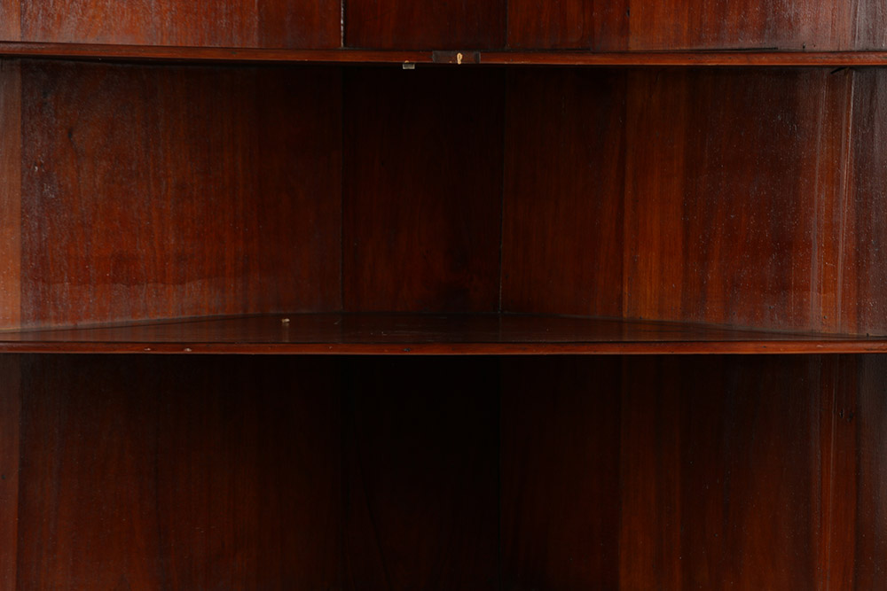 Cherry Inlaid Federal Corner Cupboard