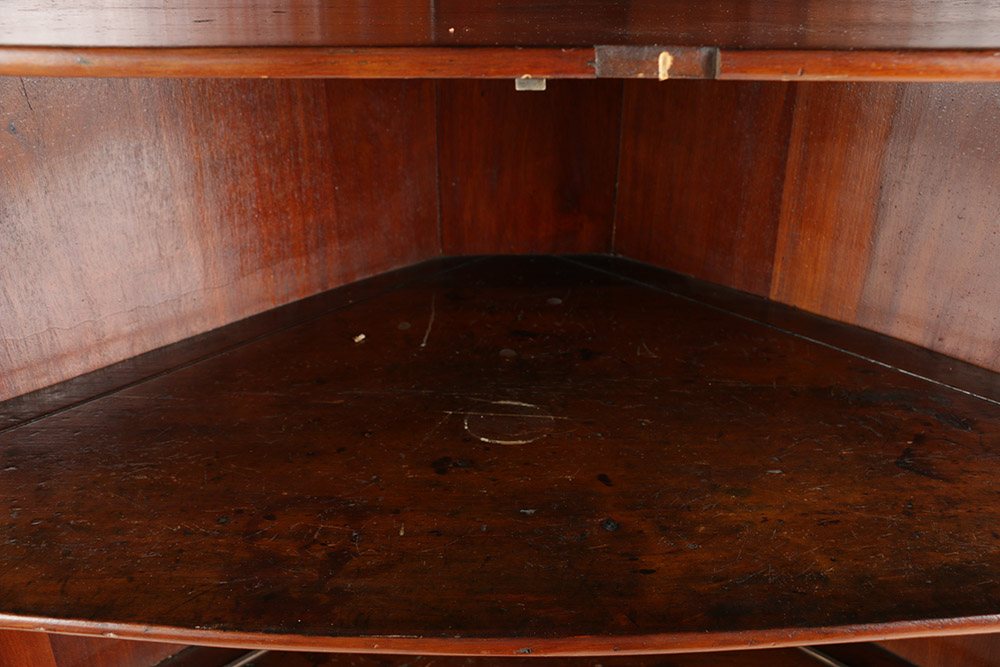 Cherry Inlaid Federal Corner Cupboard