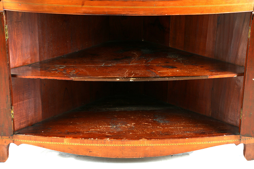 Cherry Inlaid Federal Corner Cupboard