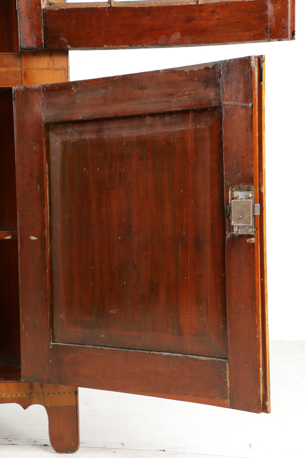 Cherry Inlaid Federal Corner Cupboard