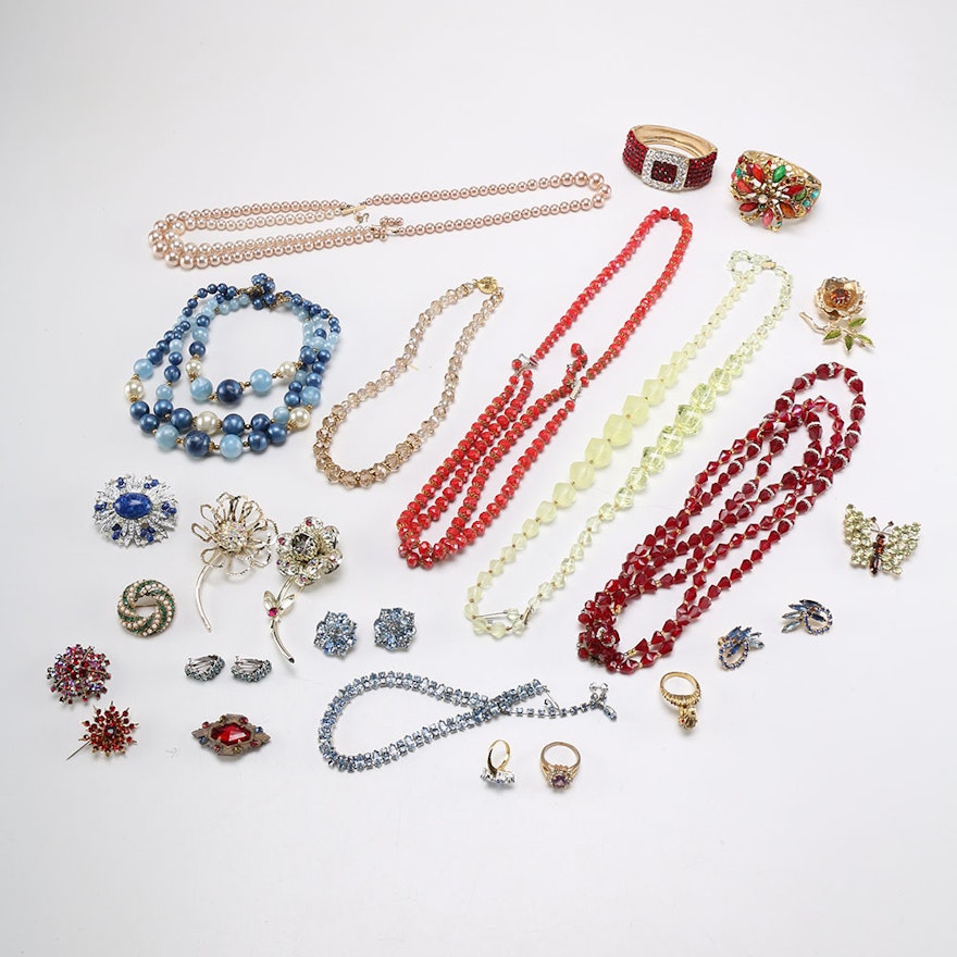 Selection of Colorful Costume Jewelry