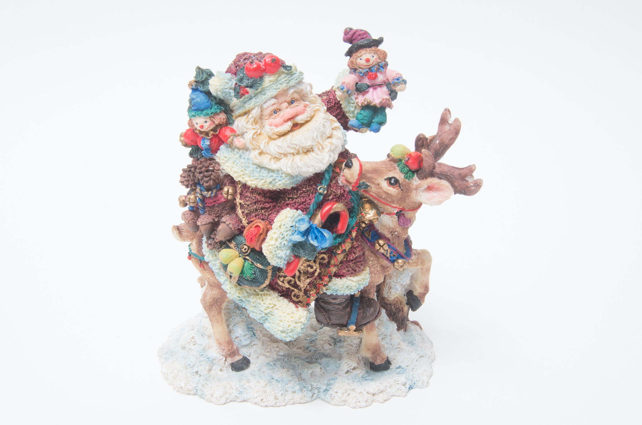 Pair of Vintage Crinkle Claus Figurines