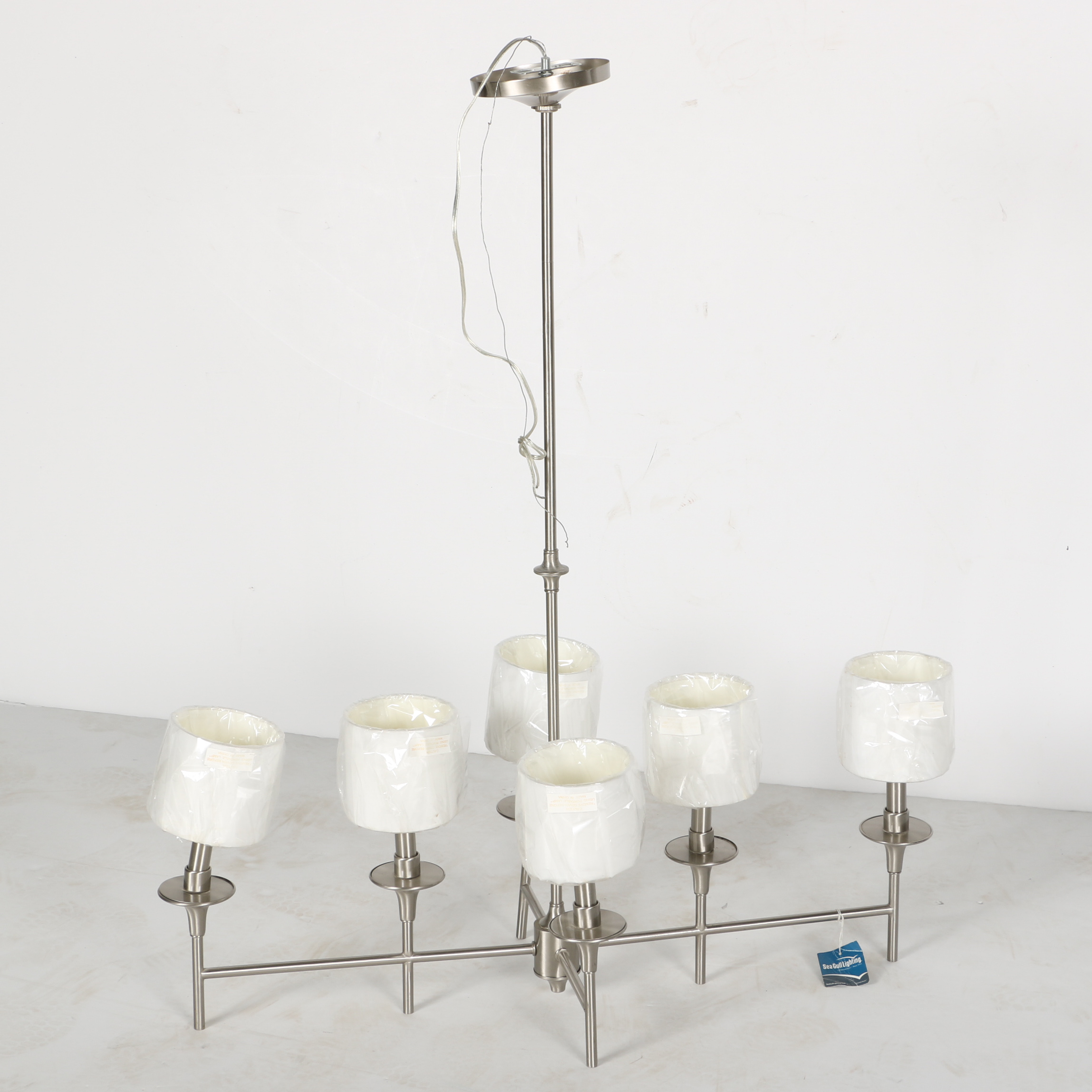 Silver Tone Modern Chandelier