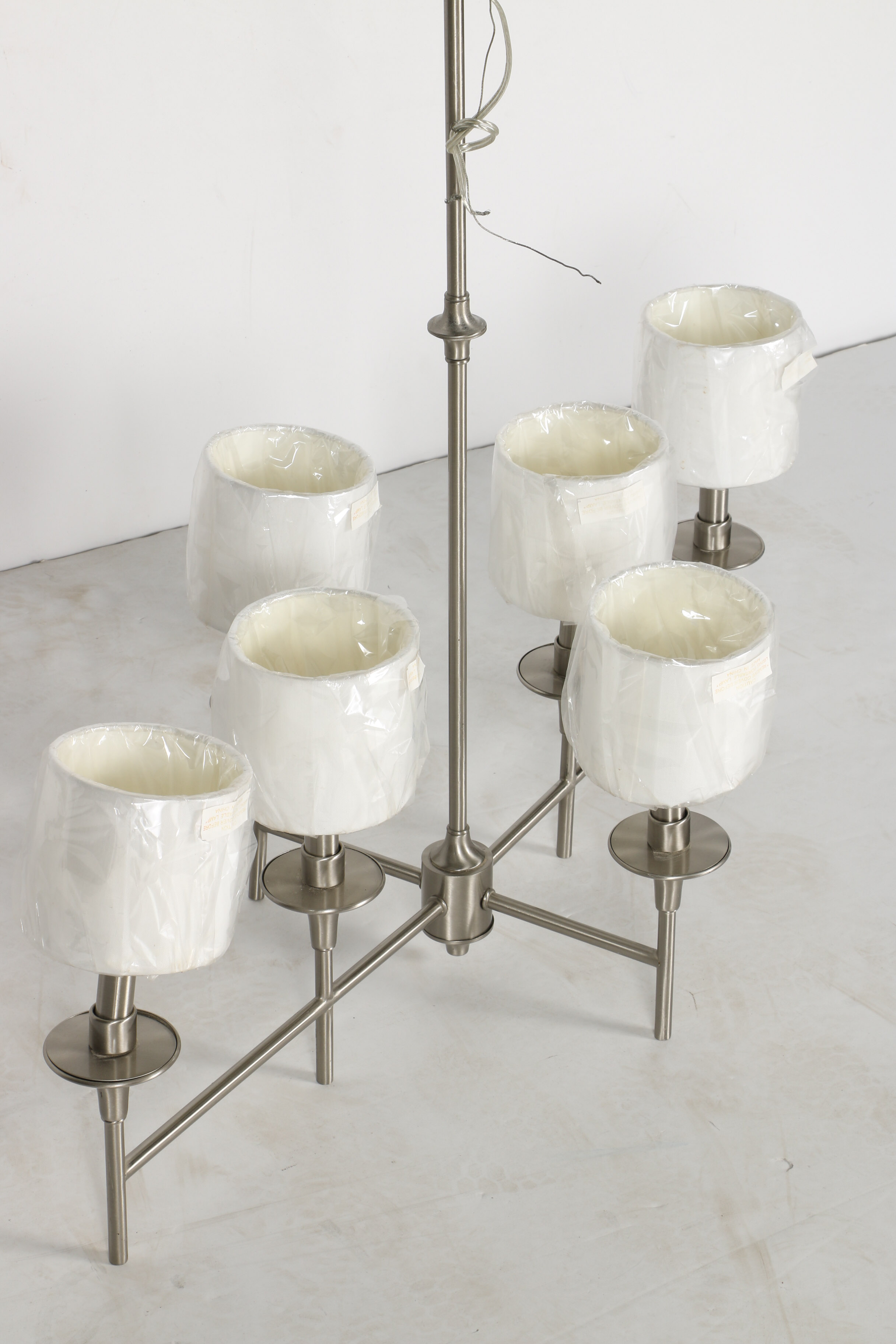 Silver Tone Modern Chandelier