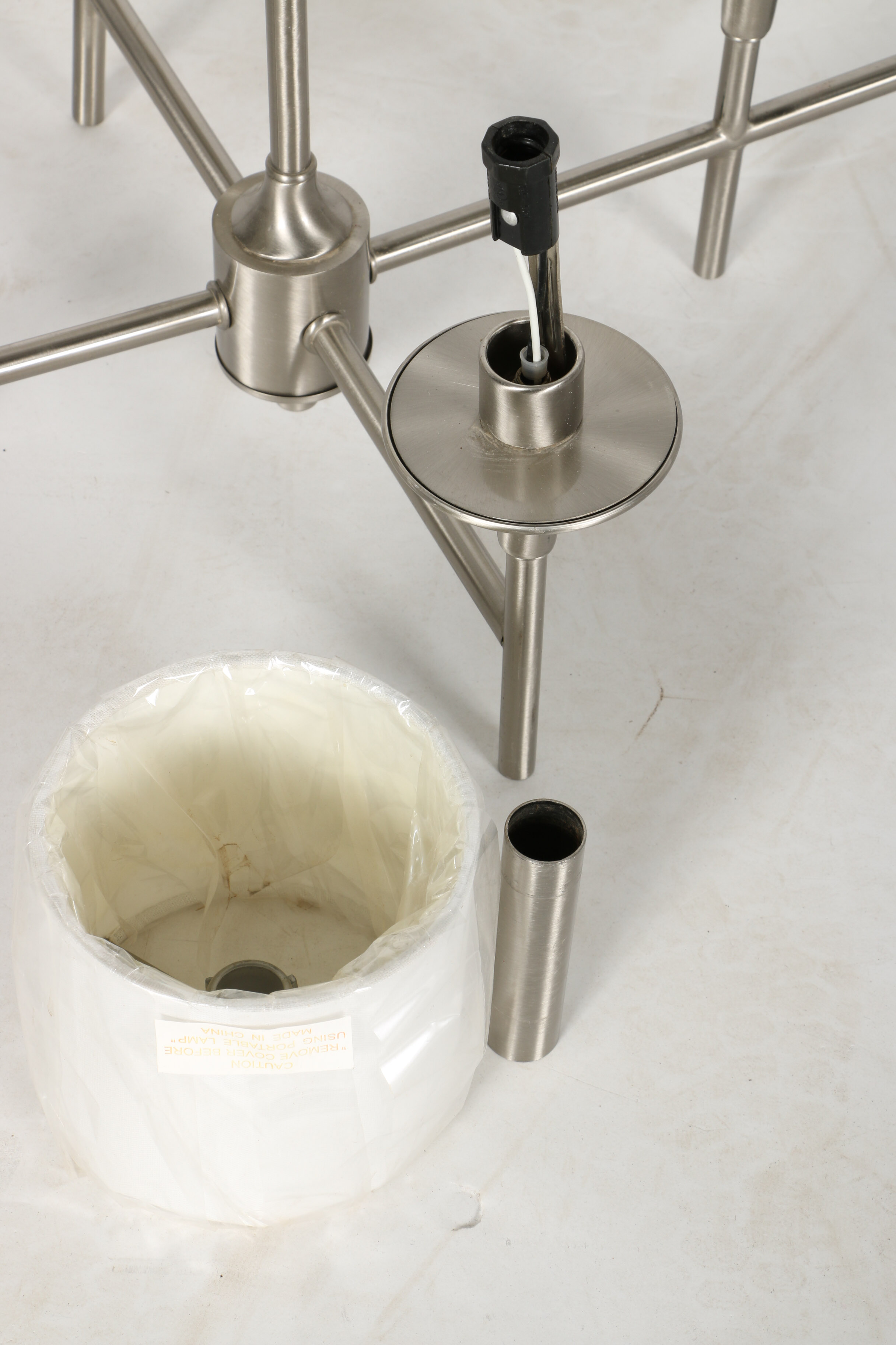 Silver Tone Modern Chandelier