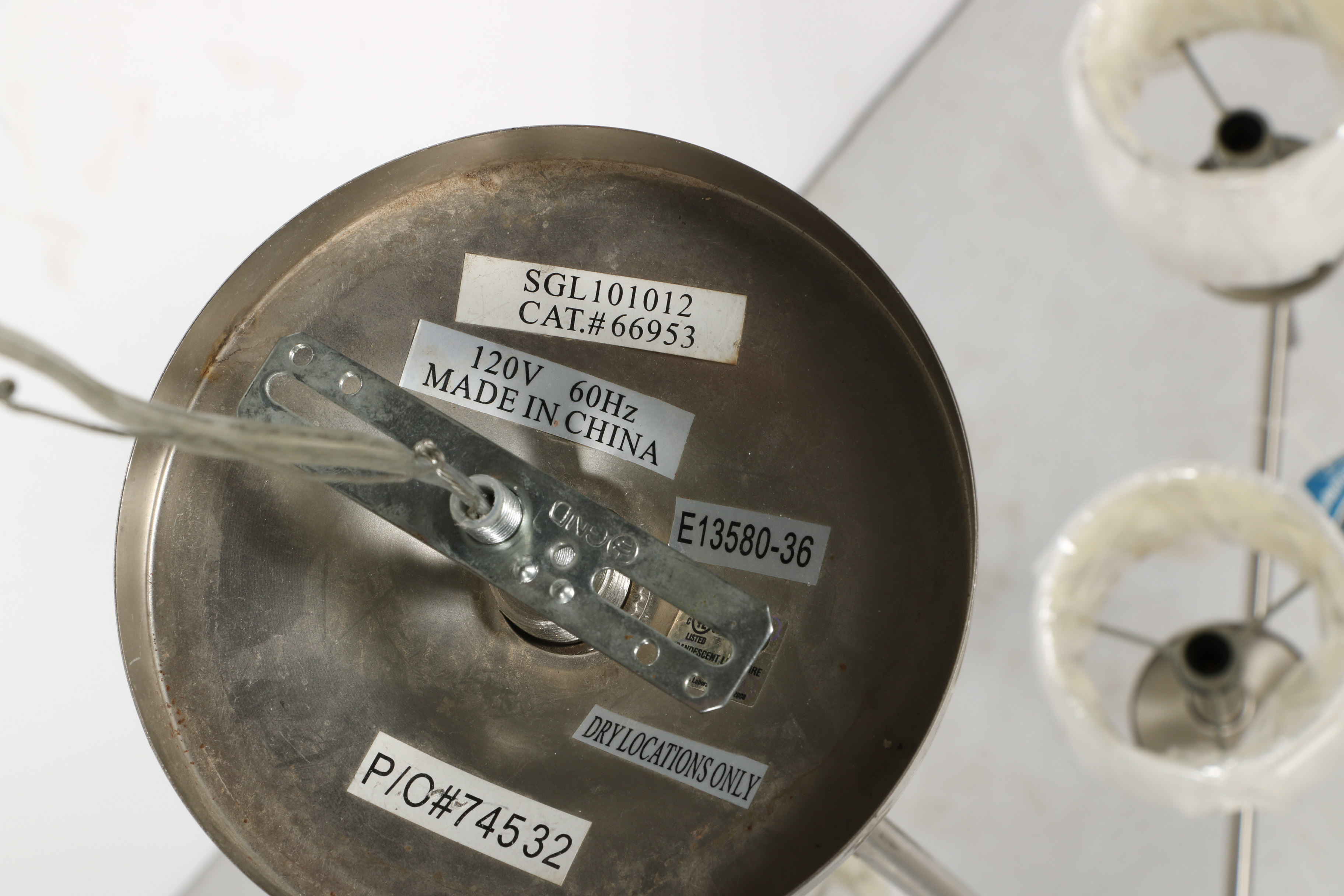 Silver Tone Modern Chandelier