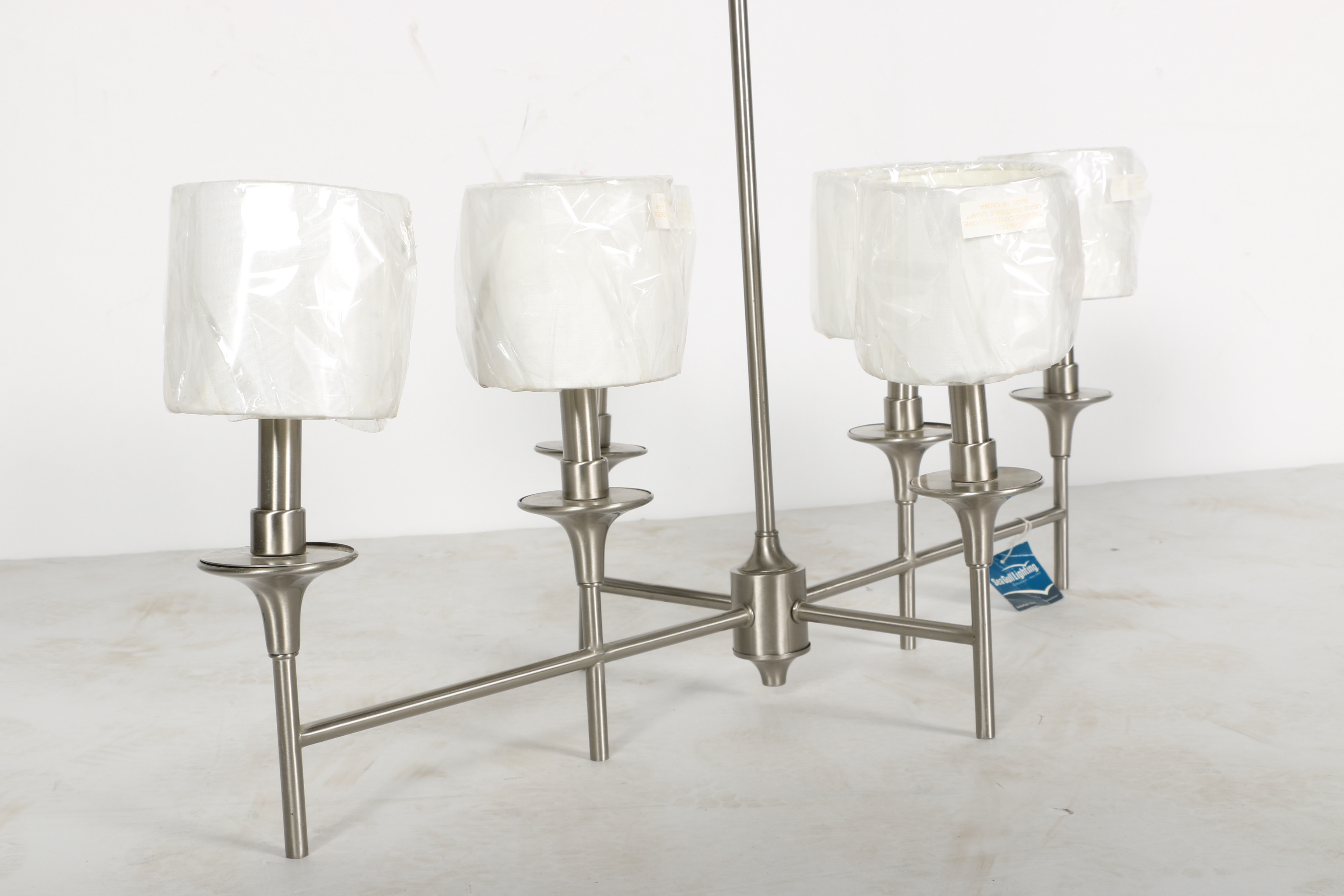 Silver Tone Modern Chandelier