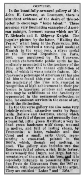 "Landscape by the Sea", The Jean Baptiste Camille Corot from the John H. Converse Collection