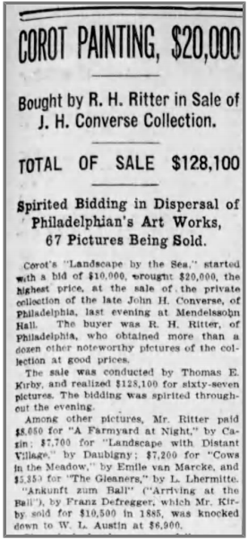 "Landscape by the Sea", The Jean Baptiste Camille Corot from the John H. Converse Collection