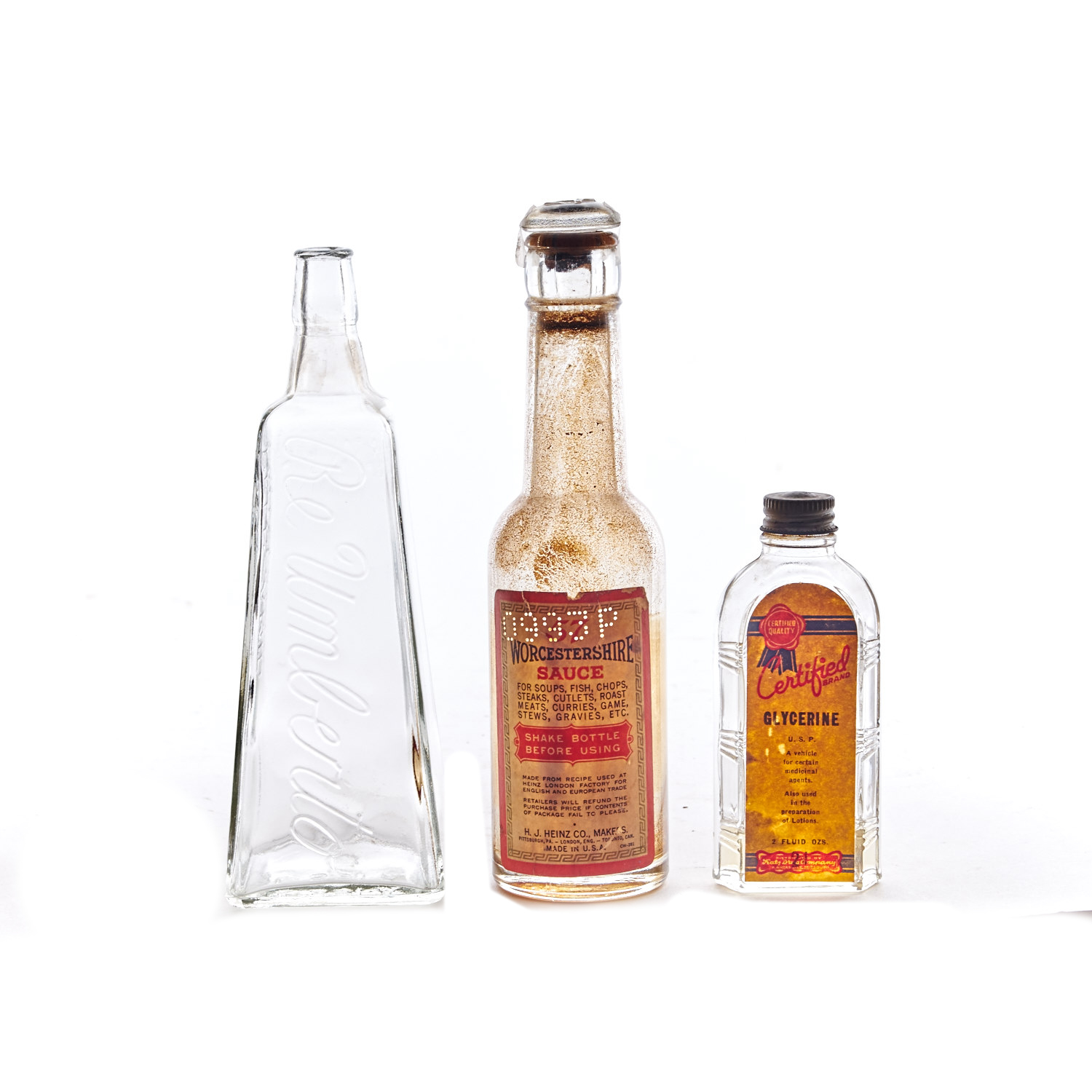 Assortment of Vintage Advertisement Bottles