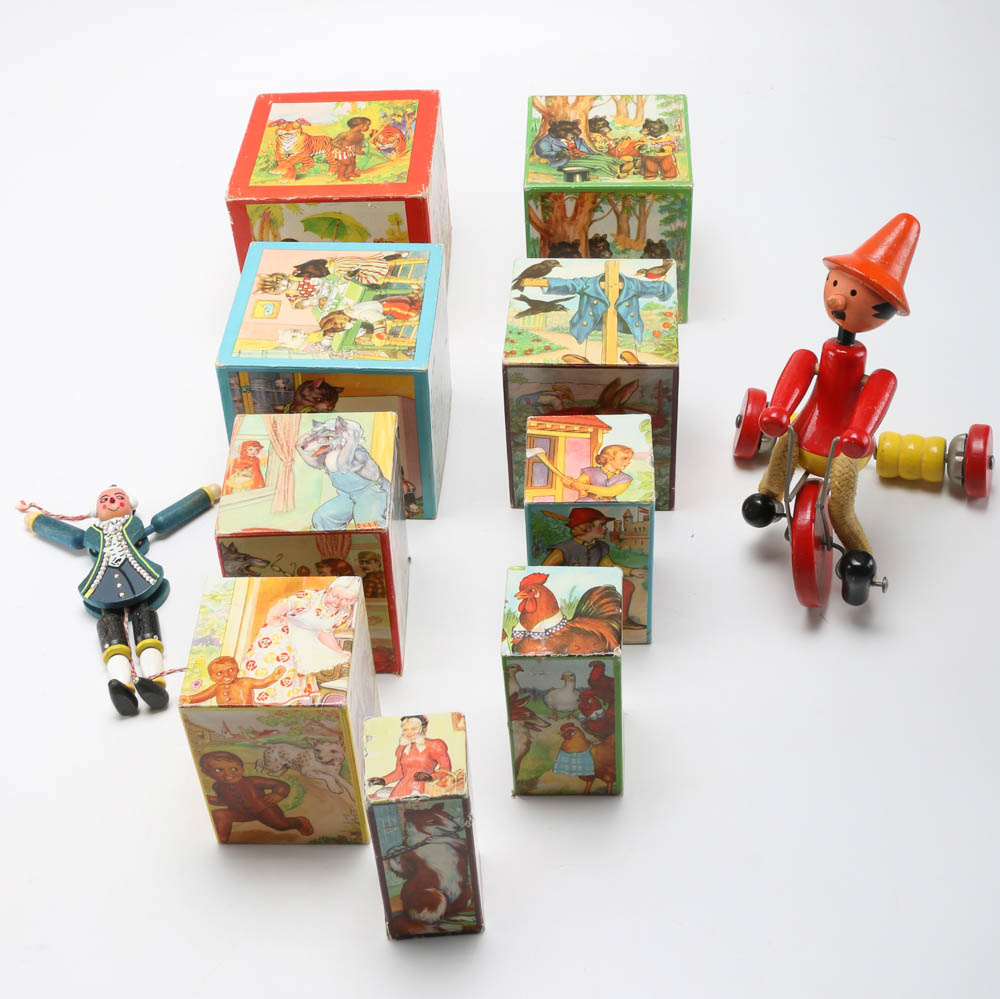 Early 20th Century Wooden and Paper Toys
