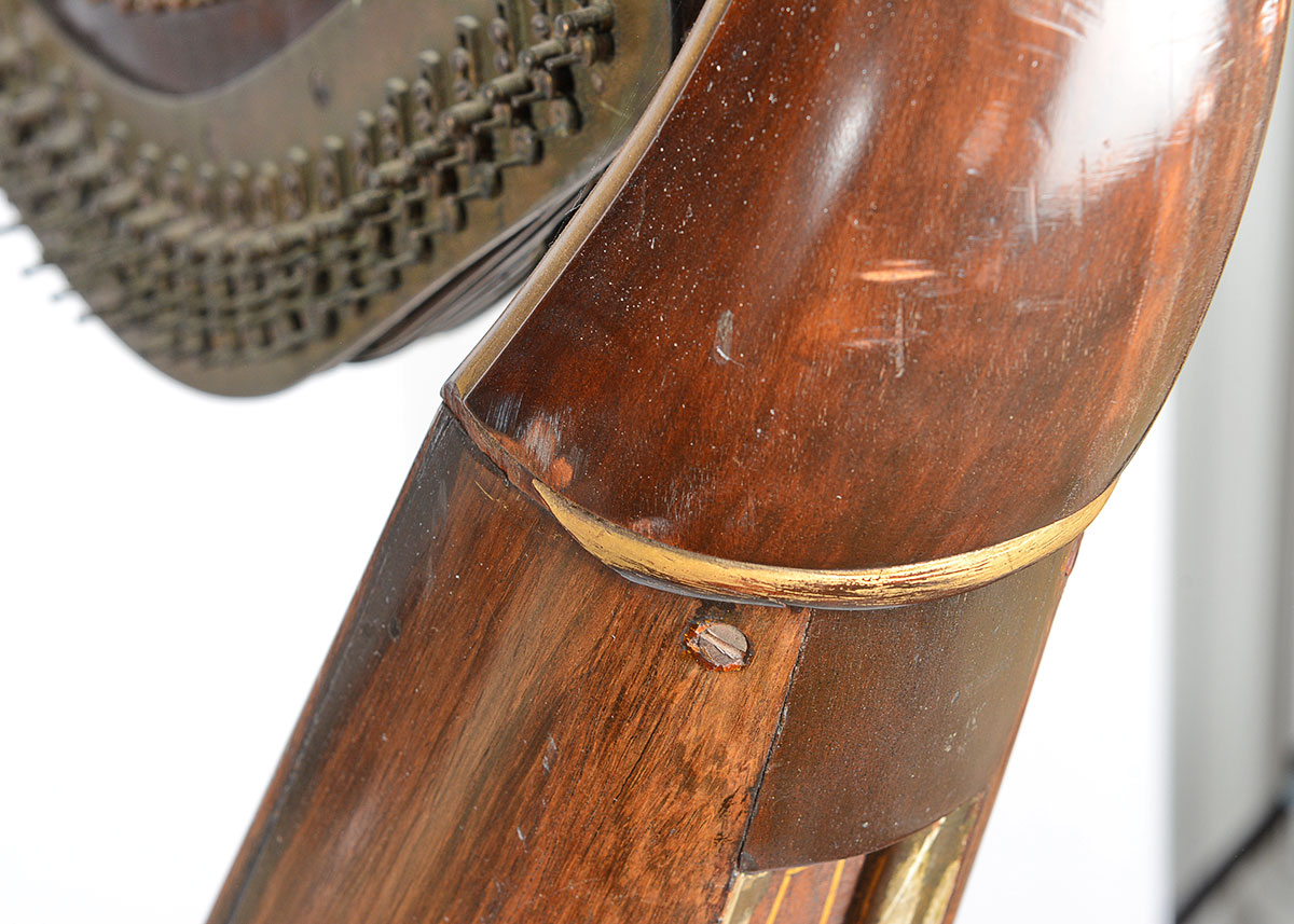 Rare 19th Century Gilt-Decorated Pedal Harp by J. F. Brown & Company